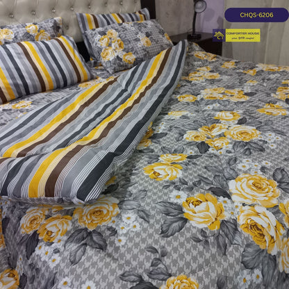 6 Pcs Vicky Razai Set | Mix Cotton | Double Bed | King Size | CHQS-6206 | Comforter House