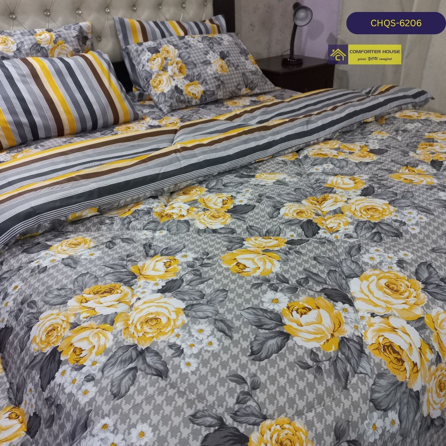 6 Pcs Vicky Razai Set | Mix Cotton | Double Bed | King Size | CHQS-6206 | Comforter House