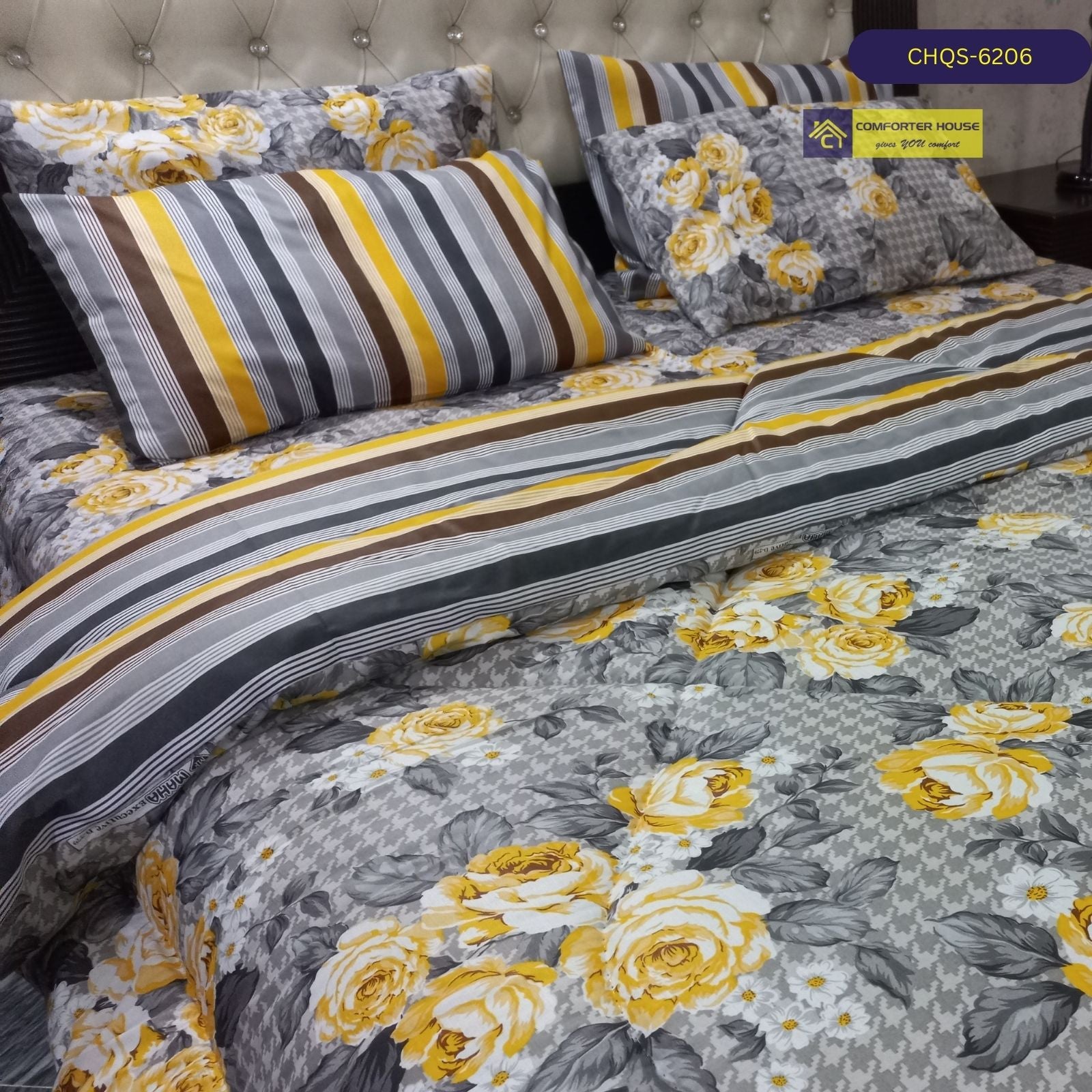 6 Pcs Vicky Razai Set | Mix Cotton | Double Bed | King Size | CHQS-6206 | Comforter House