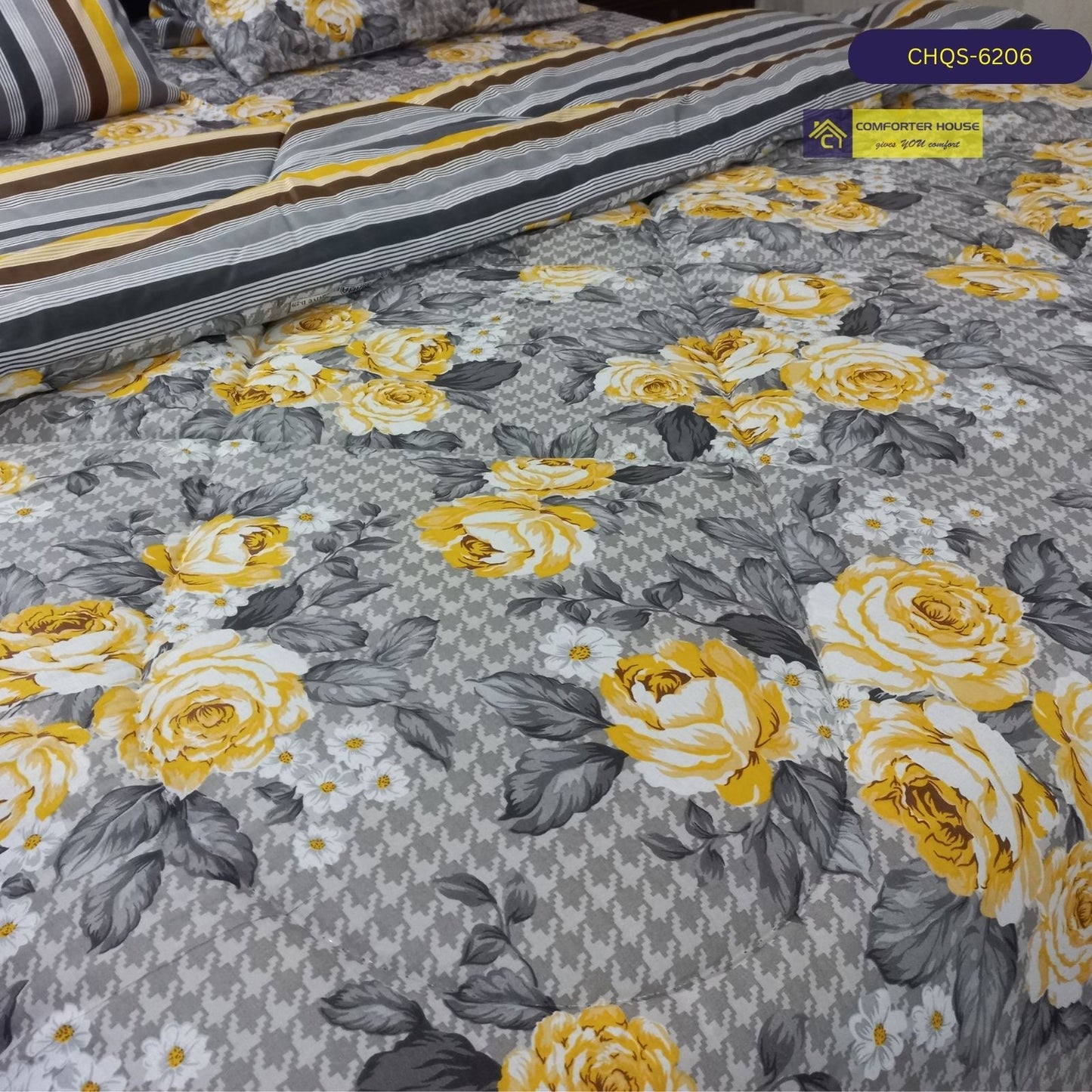 6 Pcs Vicky Razai Set | Mix Cotton | Double Bed | King Size | CHQS-6206 | Comforter House