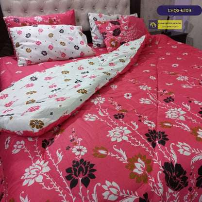 6 Pcs Vicky Razai Set | Mix Cotton | Double Bed | King Size | CHQS-6209