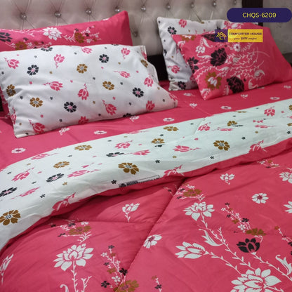 6 Pcs Vicky Razai Set | Mix Cotton | Double Bed | King Size | CHQS-6209 | Comforter House