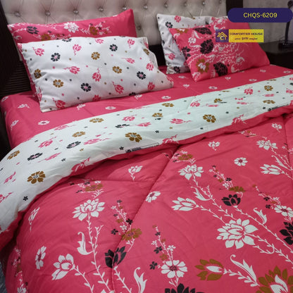 6 Pcs Vicky Razai Set | Mix Cotton | Double Bed | King Size | CHQS-6209