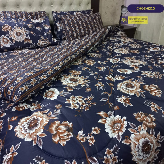 6 Pcs Vicky Razai Set | Mix Cotton | Double Bed | King Size | CHQS-6210 | Comforter House