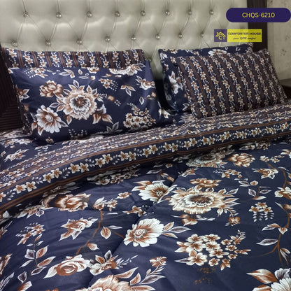 6 Pcs Vicky Razai Set | Mix Cotton | Double Bed | King Size | CHQS-6210 | Comforter House