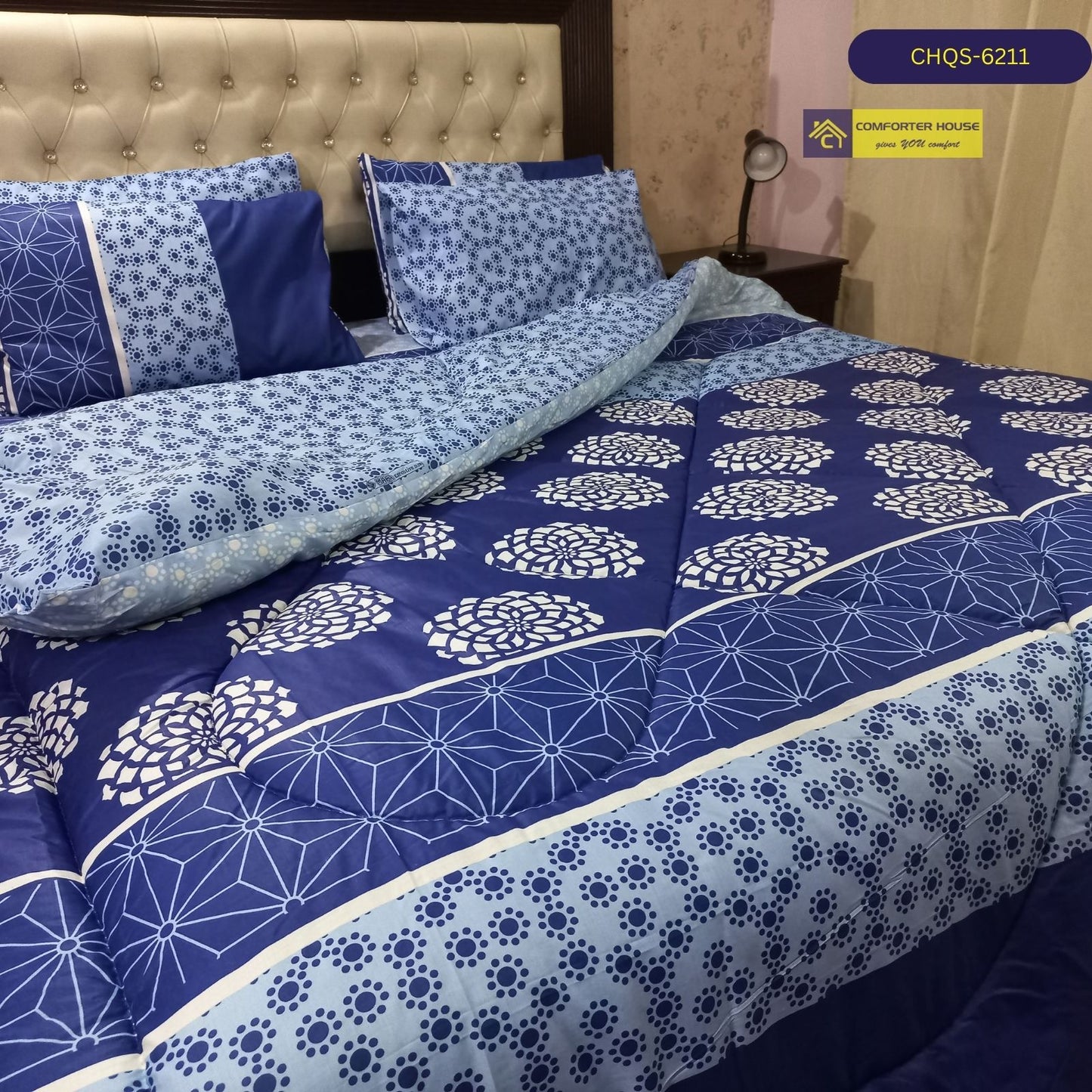 6 Pcs Vicky Razai Set | Mix Cotton | Double Bed | King Size | CHQS-6211 | Comforter House