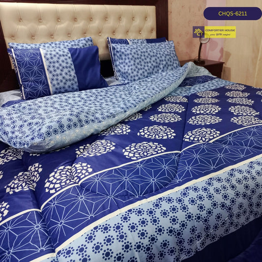 6 Pcs Vicky Razai Set | Mix Cotton | Double Bed | King Size | CHQS-6211