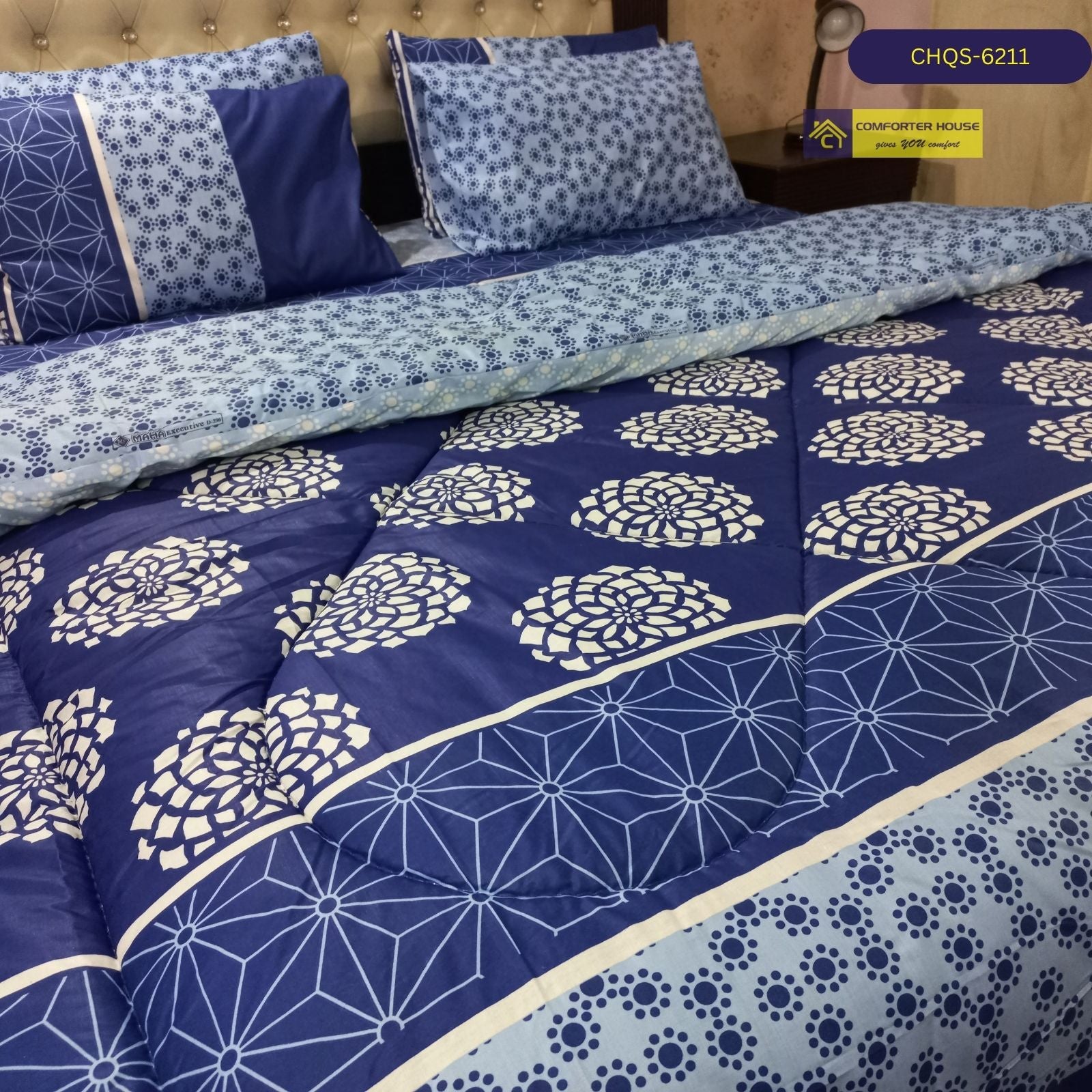 6 Pcs Vicky Razai Set | Mix Cotton | Double Bed | King Size | CHQS-6211 | Comforter House