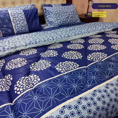 6 Pcs Vicky Razai Set | Mix Cotton | Double Bed | King Size | CHQS-6211