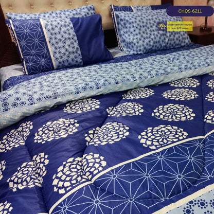 6 Pcs Vicky Razai Set | Mix Cotton | Double Bed | King Size | CHQS-6211