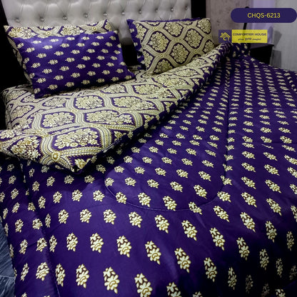 6 Pcs Vicky Razai Set | Mix Cotton | Double Bed | King Size | CHQS-6213