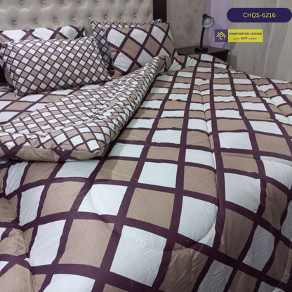 6 Pcs Vicky Razai Set | Mix Cotton | Double Bed | King Size | CHQS-6216 | Comforter House