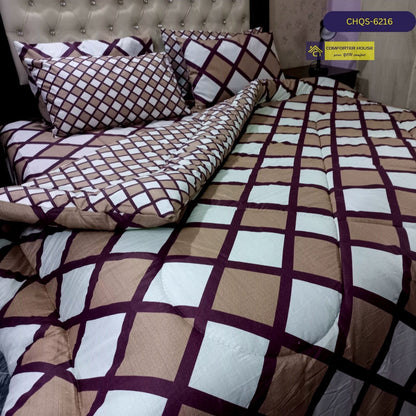 6 Pcs Vicky Razai Set | Mix Cotton | Double Bed | King Size | CHQS-6216