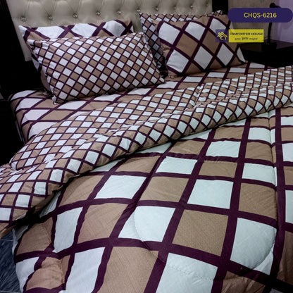 6 Pcs Vicky Razai Set | Mix Cotton | Double Bed | King Size | CHQS-6216