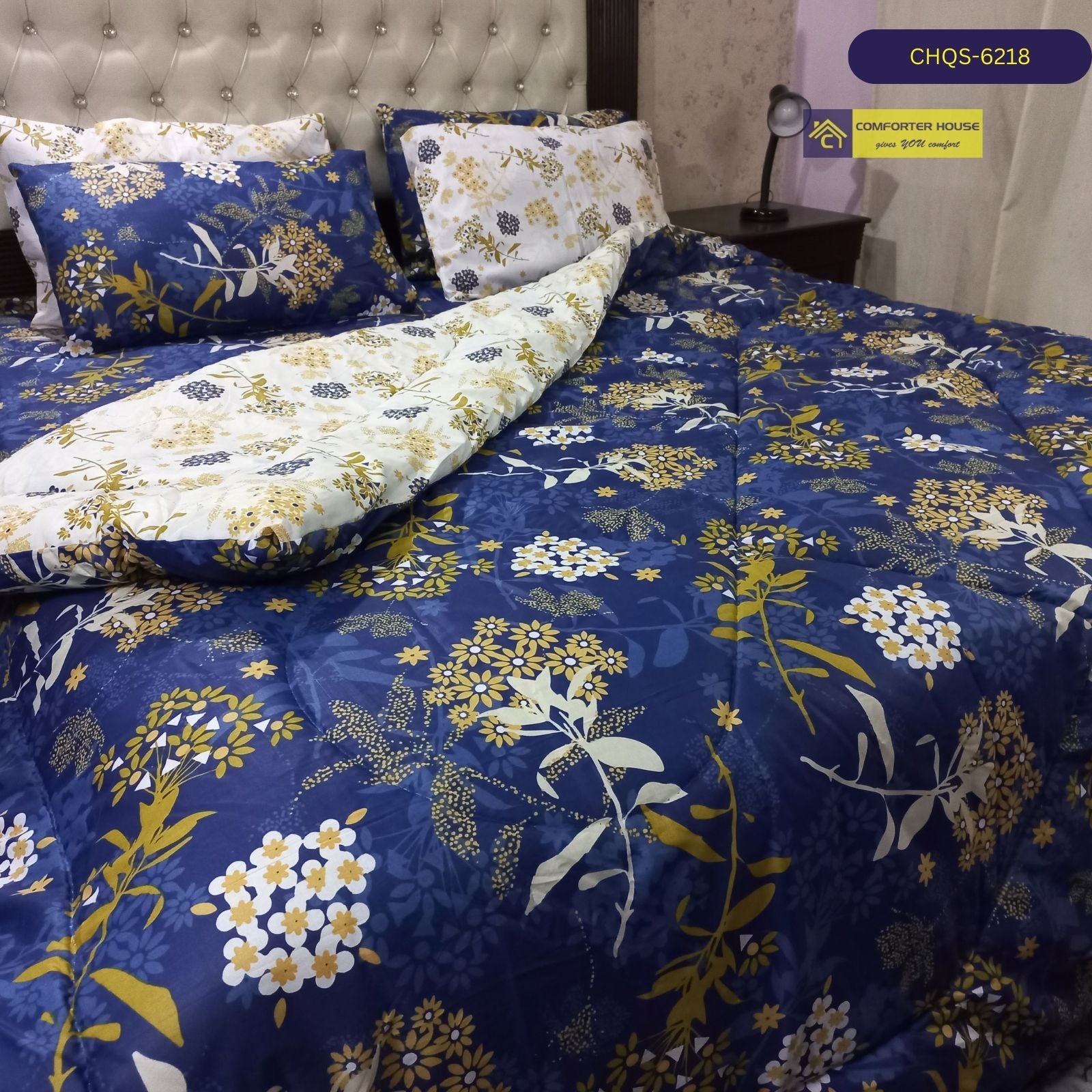 6 Pcs Vicky Razai Set | Mix Cotton | Double Bed | King Size | CHQS-6218 | Comforter House