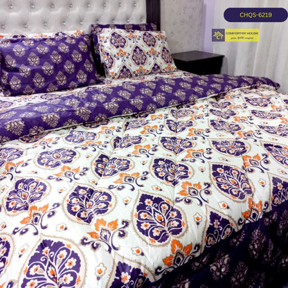 6 Pcs Vicky Razai Set | Mix Cotton | Double Bed | King Size | CHQS-6219