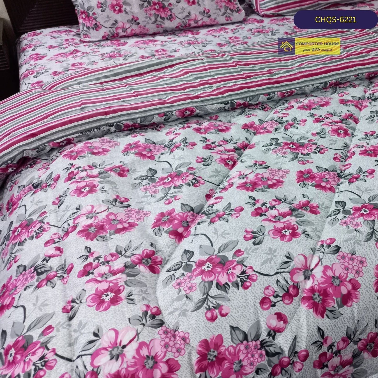 6 Pcs Vicky Razai Set | Mix Cotton | Double Bed | King Size | CHQS-6221