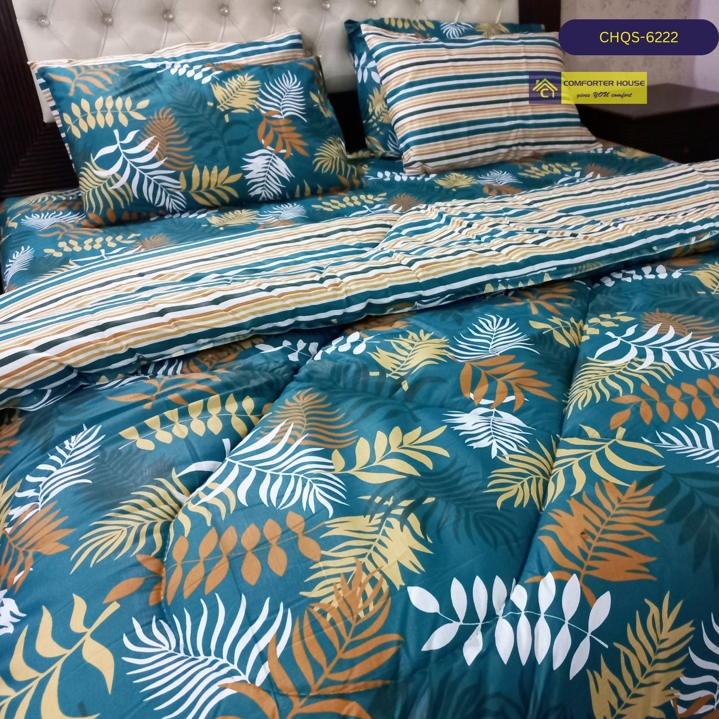 6 Pcs Vicky Razai Set | Mix Cotton | Double Bed | King Size | CHQS-6222