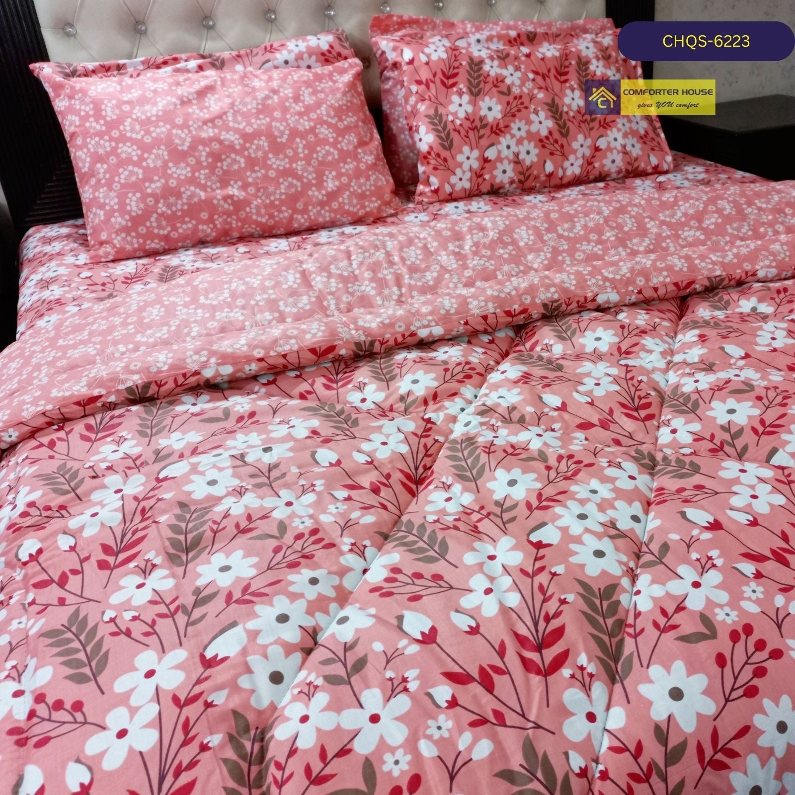 6 Pcs Vicky Razai Set | Mix Cotton | Double Bed | King Size | CHQS-6223