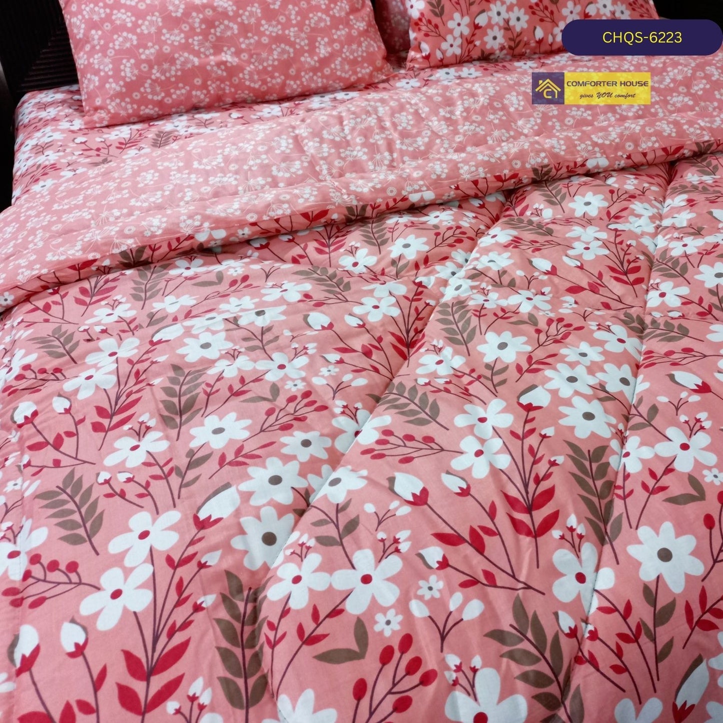 6 Pcs Vicky Razai Set | Mix Cotton | Double Bed | King Size | CHQS-6223