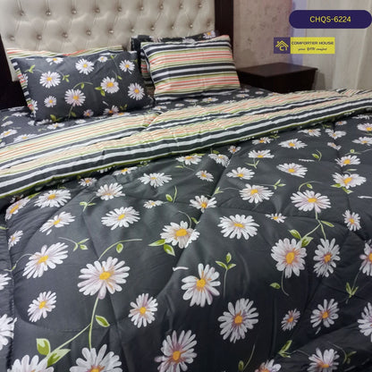 6 Pcs Vicky Razai Set | Mix Cotton | Double Bed | King Size | CHQS-6224