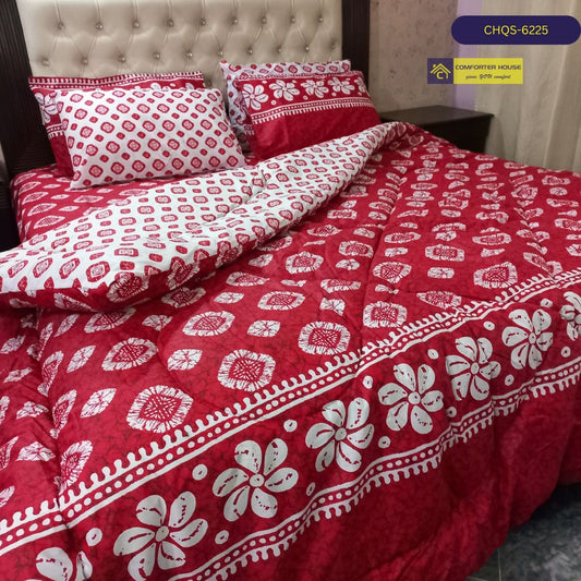 6 Pcs Vicky Razai Set | Mix Cotton | Double Bed | King Size | CHQS-6225