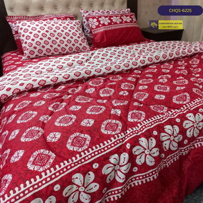 6 Pcs Vicky Razai Set | Mix Cotton | Double Bed | King Size | CHQS-6225