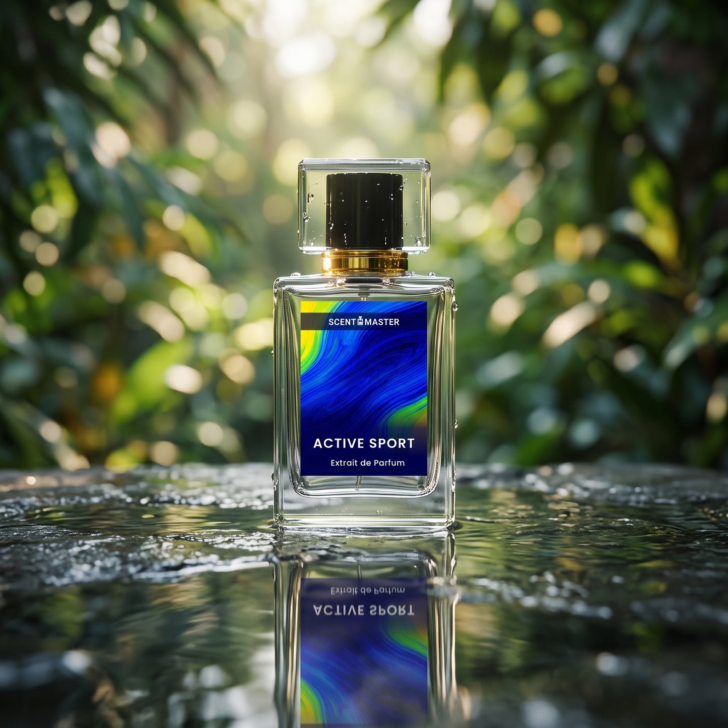 Active Sport Perfume Cinematic Fresh Green Product Photography