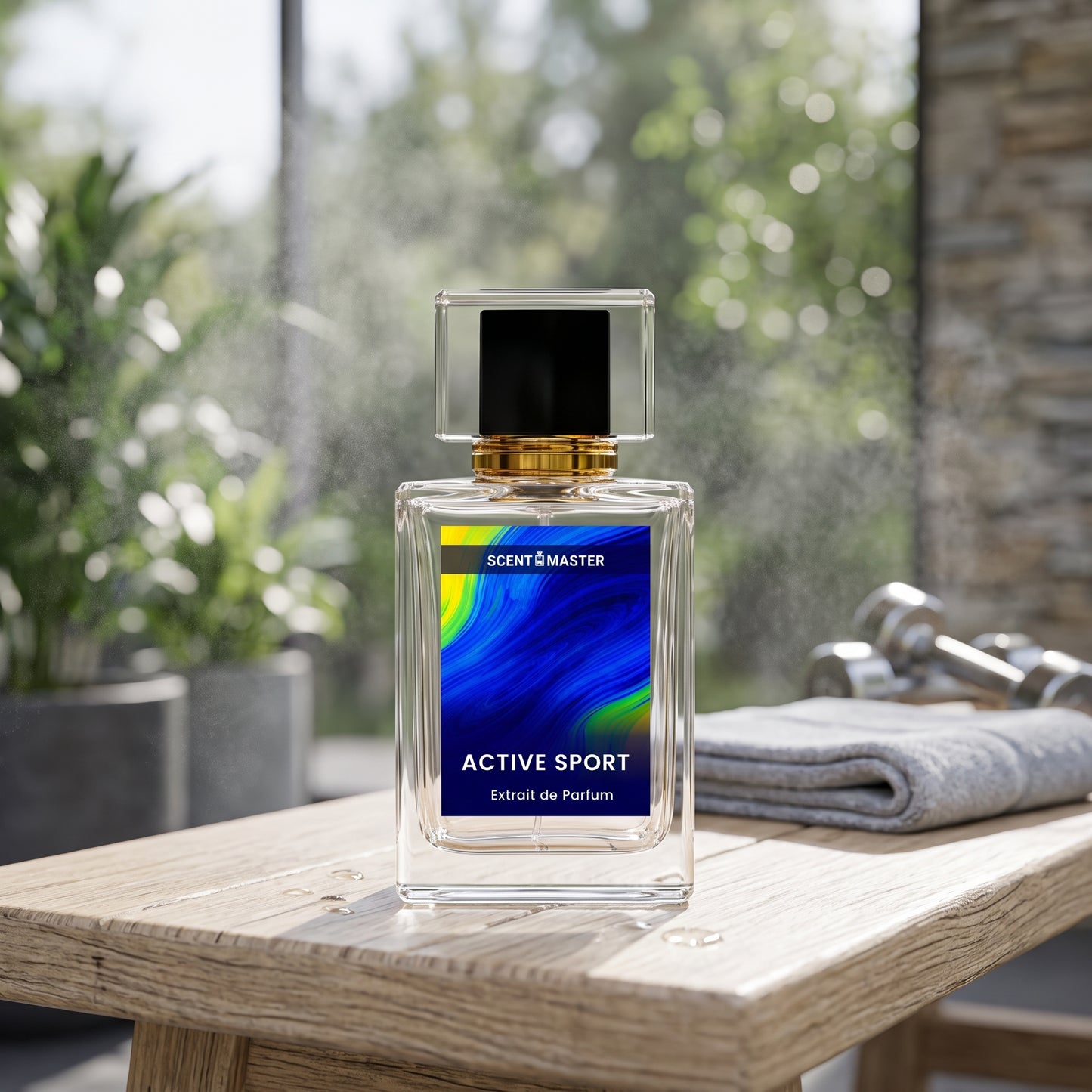 Active Sport Fresh Green Perfume in an Active Outdoor Lifestyle Setting