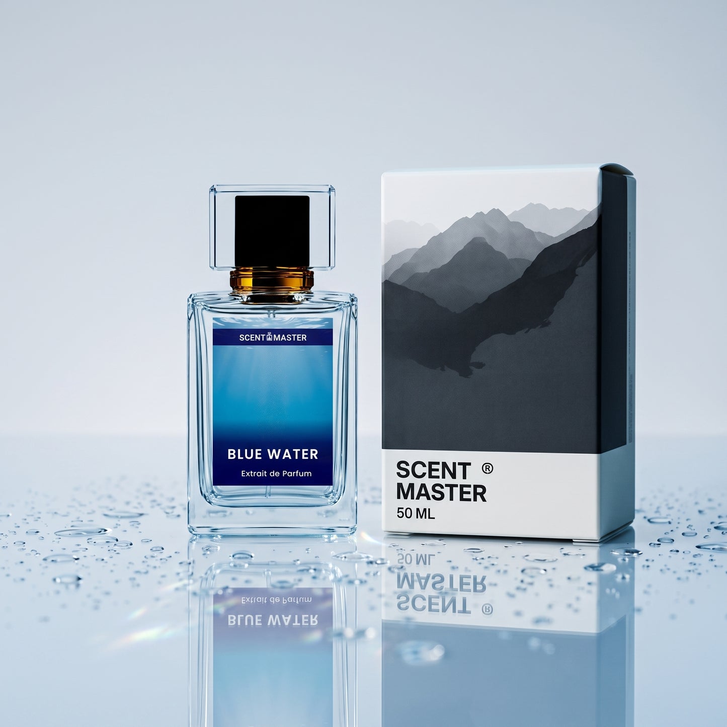 Blue Water Perfume Bottle and Box by Scent Master