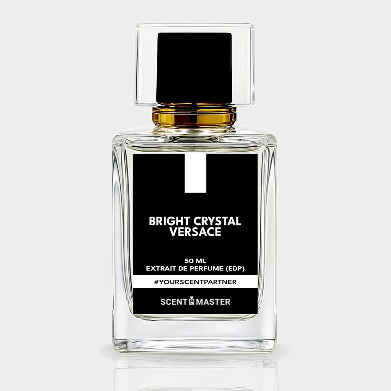 Perfume bottle labeled 'Bright Crystal Versace' on a white background