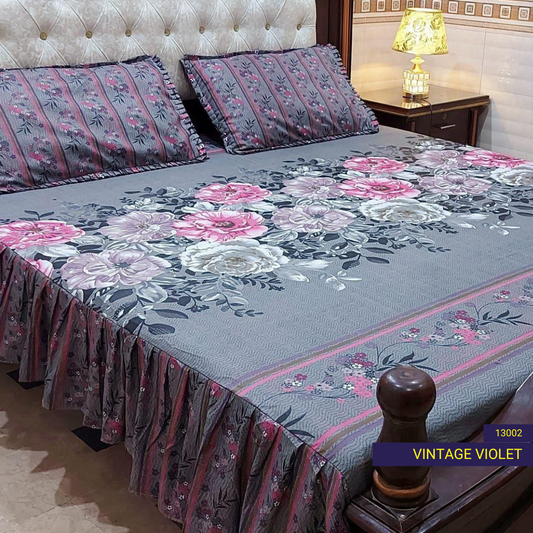 Vintage Violet - Frilled Bed Sheet