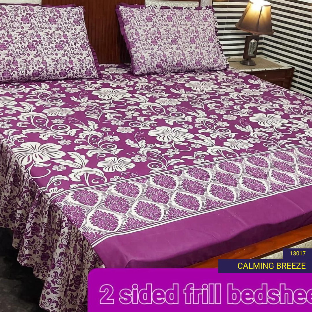 Calming Breeze - Frilled Bed Sheet