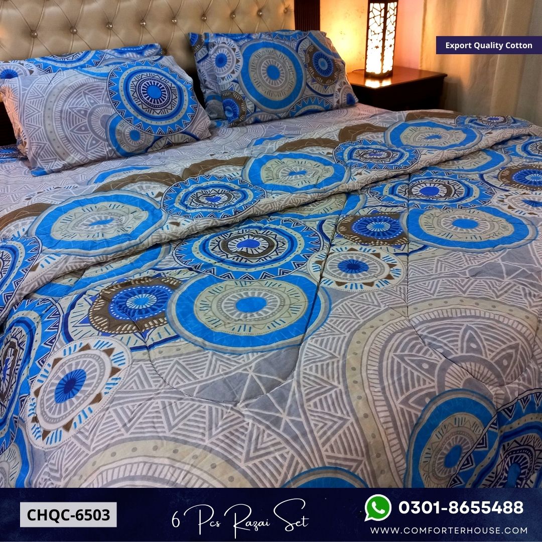 Comforter House | Pure Cotton Vicky Razai Set | Double Bed | King Size | CHQC-6503