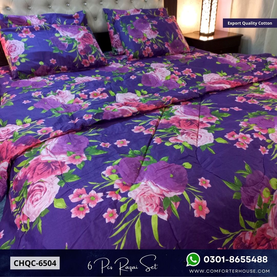 Comforter House | Pure Cotton Vicky Razai Set | Double Bed | King Size | CHQC-6504