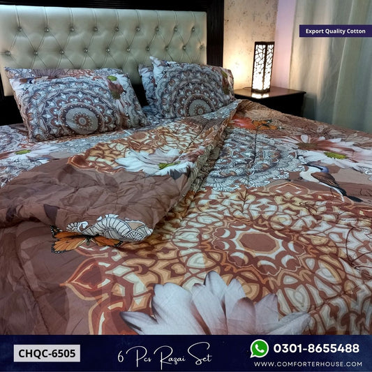 Comforter House | Pure Cotton Vicky Razai Set | Double Bed | King Size | CHQC-6505