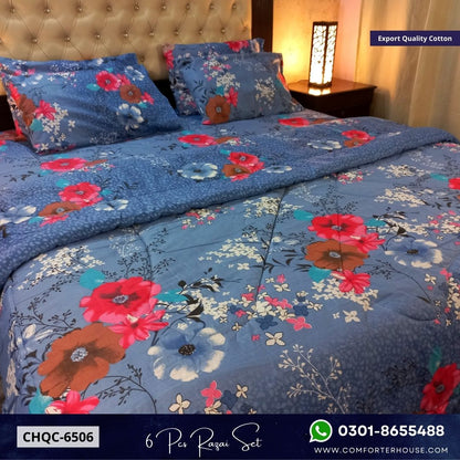 Comforter House | Pure Cotton Vicky Razai Set | Double Bed | King Size | CHQC-6506