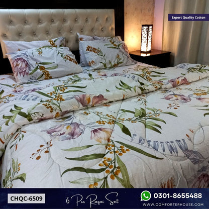 Comforter House | Pure Cotton Vicky Razai Set | Double Bed | King Size | CHQC-6509