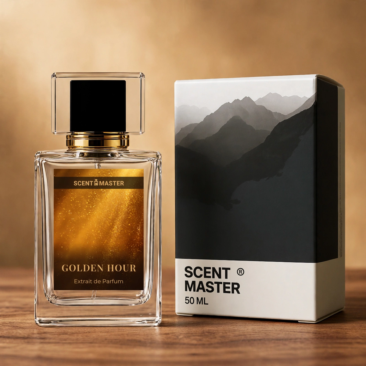 Golden Hour perfume bottle and box by Scent Master