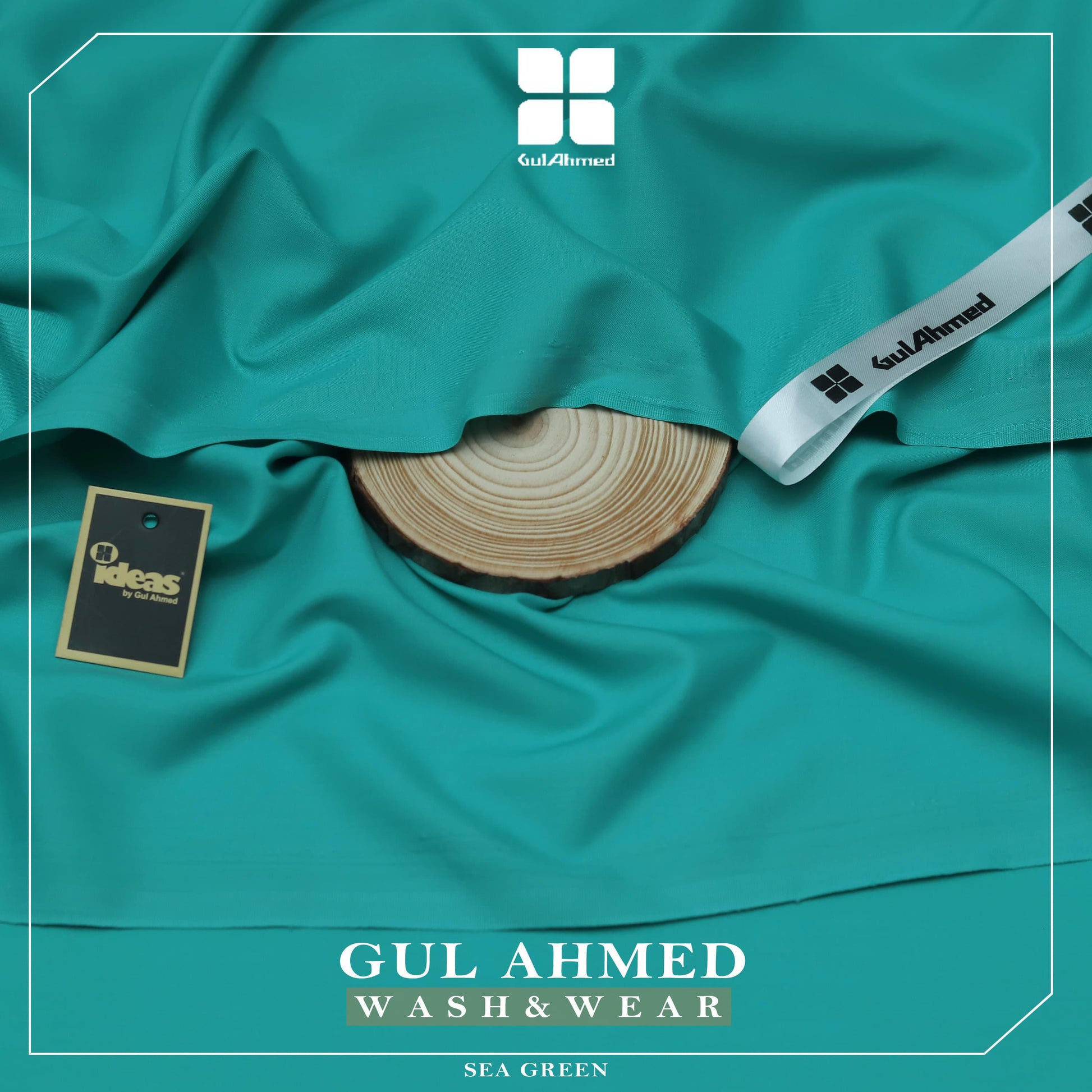 Gul Ahmed Elegance Wash & Wear Unstitched Suit Fabric | Premium Ready-to-Stitch | Sea Green | GAWM-15