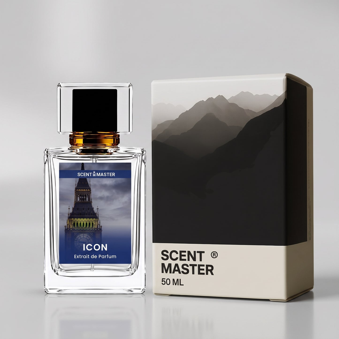Icon Fresh Woody Mens Perfume bottle with packaging box
