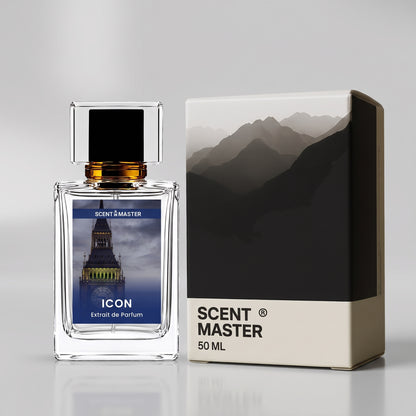 Icon Fresh Woody Mens Perfume bottle with packaging box