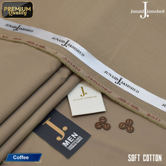 Premium Quality Summer Cotton Unstitched Suit for Men - Coffee - JJCT-02