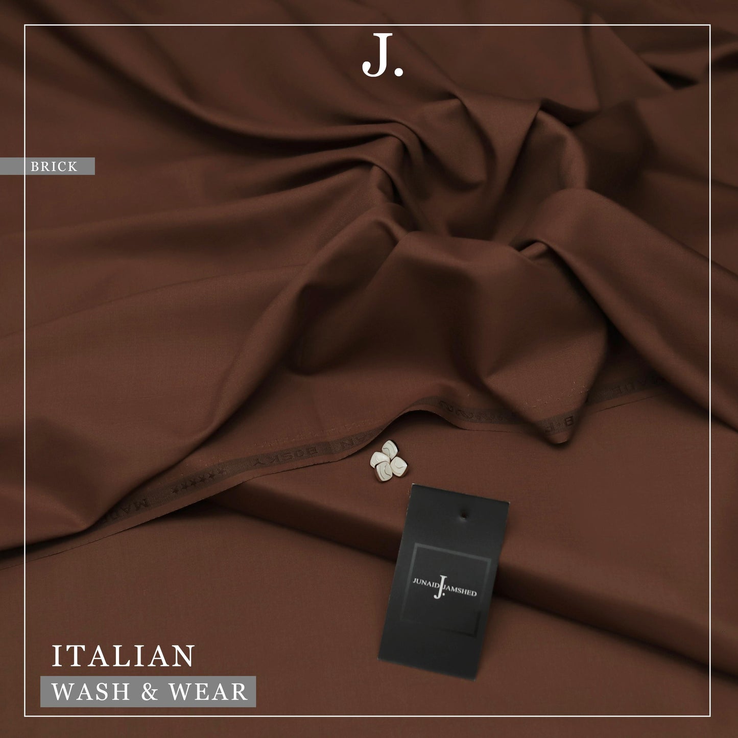 Italian Silk Boski Wash n Wear Unstitched Suit for Men | Brick