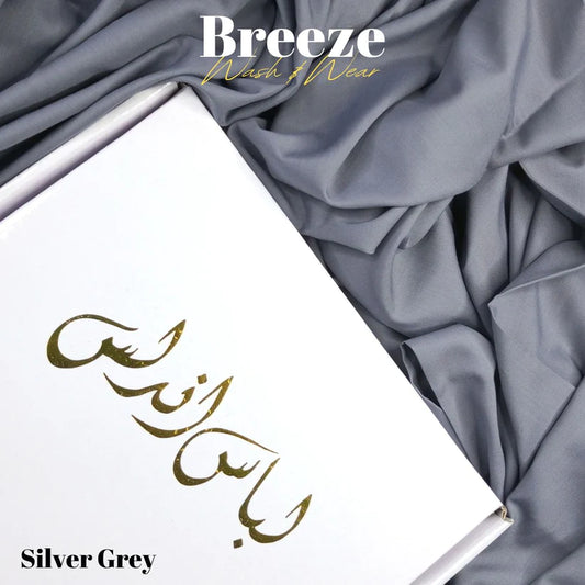 Breeze by Libas-e-Andalus - Premium Quality Wash and Wear | Silver Grey