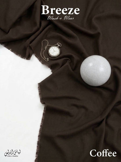 Coffee Breeze Wash and Wear unstitched fabric for men draped in soft folds, Libas-e-Andalus