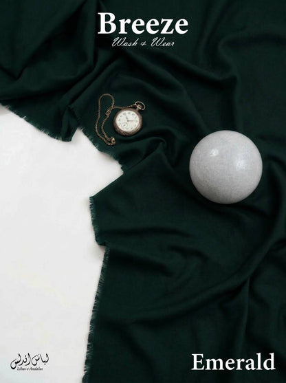 Emerald Breeze Wash and Wear unstitched fabric for men draped in soft folds, Libas-e-Andalus