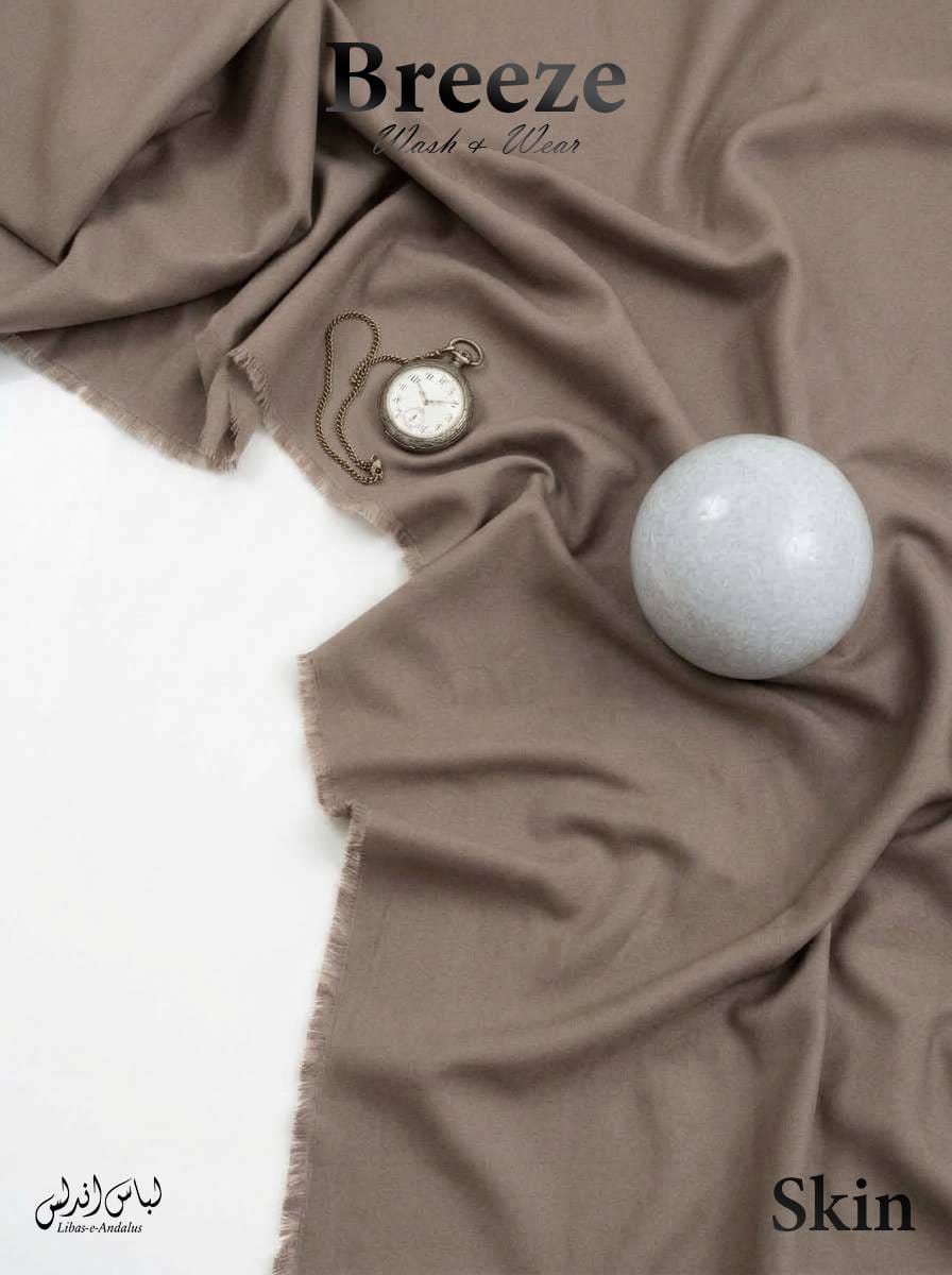 Skin Breeze Wash and Wear unstitched fabric for men draped in soft folds, Libas-e-Andalus