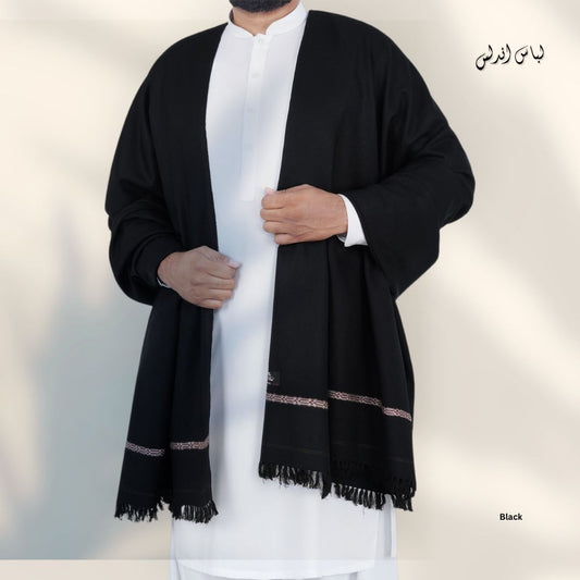 Original Blended Wool Shawl for Men | Black