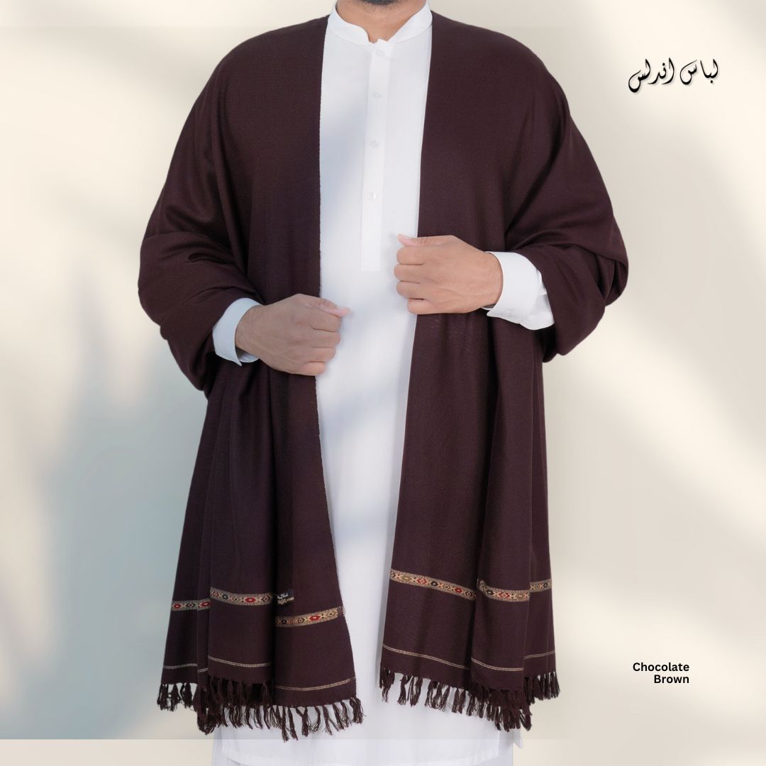 Original Blended Wool Shawl for Men | Chocolate Brown